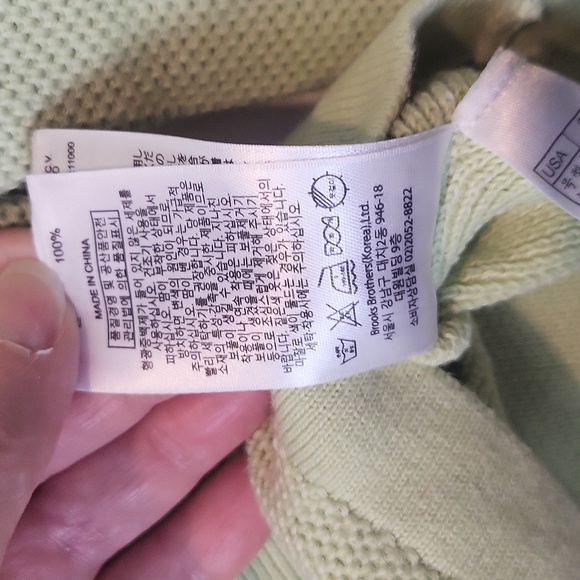 BROOKS BROTHERS 365 Lime Green Cotton Thermal Kangaroo Pocket Hoodie - Picture 7 of 12